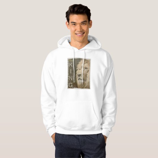 Aangepaste moderne elegante Pop Art Lion Head-Mann Hoodie (Voorkant volledig)