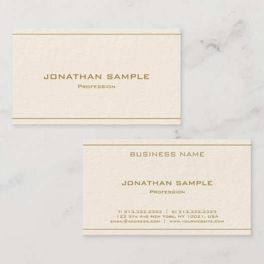Aangepaste Moderne Elegante Professionele Gouden L Visitekaartje (Voorkant / Achterkant)