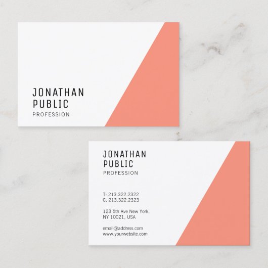 Aangepaste, moderne, elegante professionele Sjablo Visitekaartje (Voorkant / Achterkant)