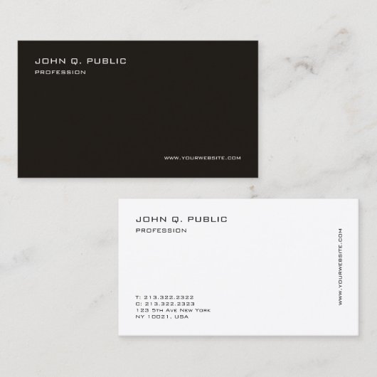 Aangepaste moderne, elegante professionele Sjabloo Visitekaartje (Voorkant / Achterkant)