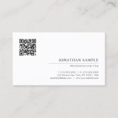 Aangepaste moderne elegante QR-code met minimale S Visitekaartje (Voorkant)