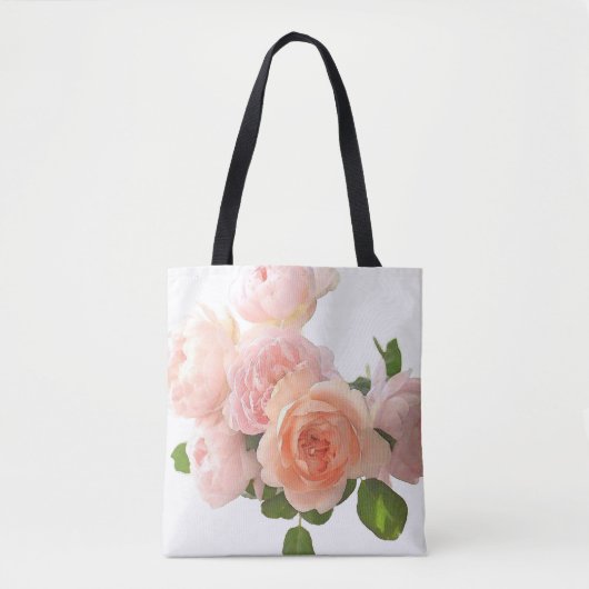 Aangepaste moderne elegante Rozen OntwerpSjabloon Tote Bag (Voorkant)
