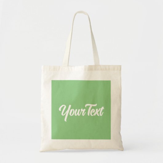 Aangepaste moderne elegante saliegroene getypte te tote bag (Voorkant)