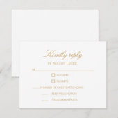 Aangepaste moderne elegante script goud 50ste verj RSVP kaartje (Voorkant / Achterkant)