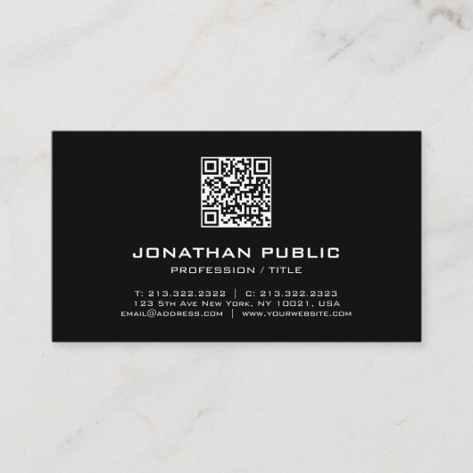 Aangepaste moderne elegante Sjabloon barcode QR-co Visitekaartje (Voorkant)
