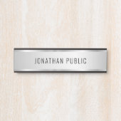 Aangepaste moderne elegante sjabloon luxe nepsilve deurbordje (Voorkant)