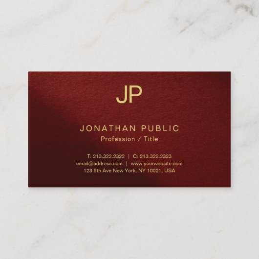 Aangepaste Moderne Elegante Sjabloon Professional Visitekaartje (Achterkant)