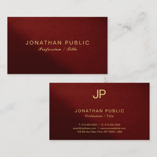 Aangepaste Moderne Elegante Sjabloon Professional Visitekaartje (Voorkant / Achterkant)