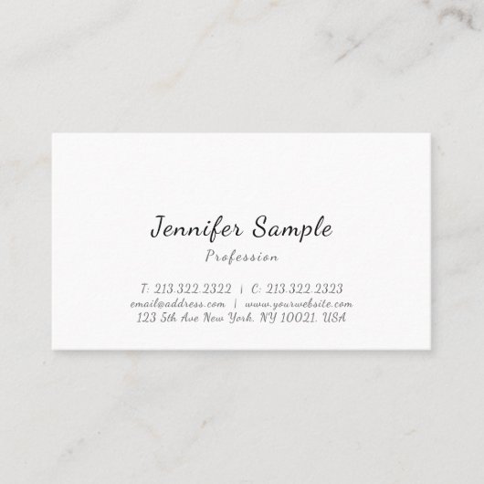Aangepaste moderne elegante sjabloon typografie sc visitekaartje (Voorkant)