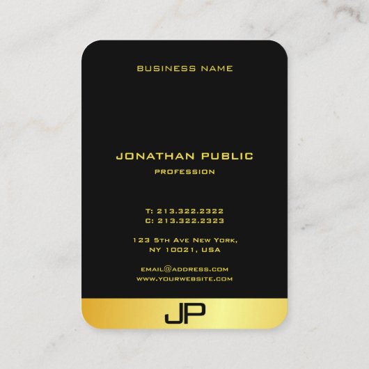 Aangepaste, moderne, elegante Sjabloon voor goudco Visitekaartje (Achterkant)
