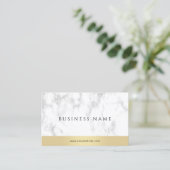 Aangepaste Moderne Elegante Sjabloon Witte Marmer  Visitekaartje (Staand voorkant)