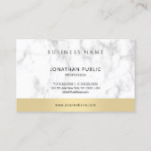 Aangepaste Moderne Elegante Sjabloon Witte Marmer  Visitekaartje (Achterkant)