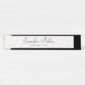 Aangepaste moderne elegante witte marmeren kalligr bureau naambordje (Voorkant)