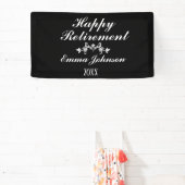 Aangepaste moderne elegante zwart-wit gelukkige pe spandoek (Insitu)