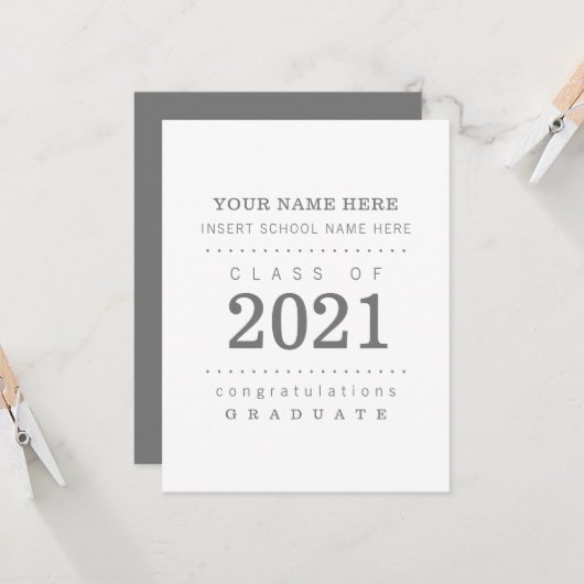 Aangepaste, moderne en eenvoudige aankondigingen v (Voorkant / Achterkant in situ)