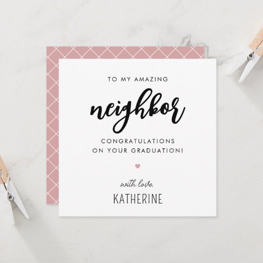 Aangepaste moderne en Schattigee buur Afstuderen Kaart (Voorkant / Achterkant in situ)