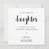 Aangepaste moderne en Schattigee Dochter Afstudere Kaart (Voorkant)