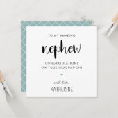 Aangepaste moderne en Schattigee neef Afstuderen Kaart (Voorkant / Achterkant in situ)