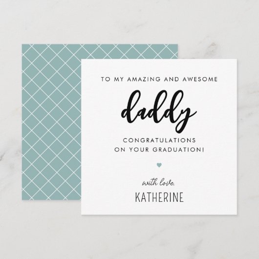 Aangepaste moderne en Schattigee papa Afstuderen Kaart (Voorkant / Achterkant)