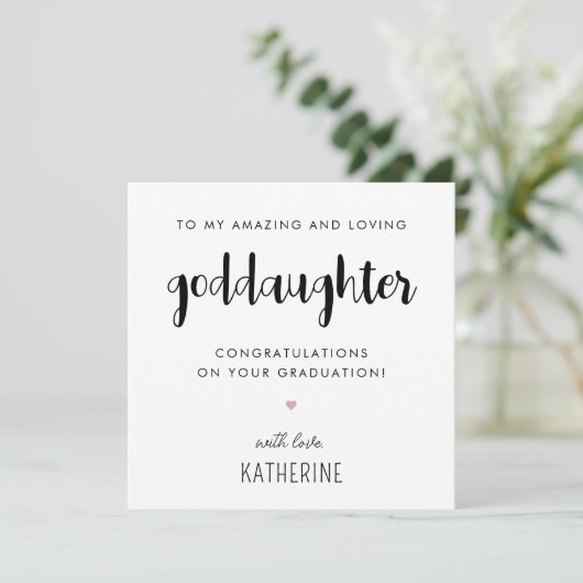 Aangepaste moderne en Schattigee peetdochter Afstu Kaart (Staand voorkant)