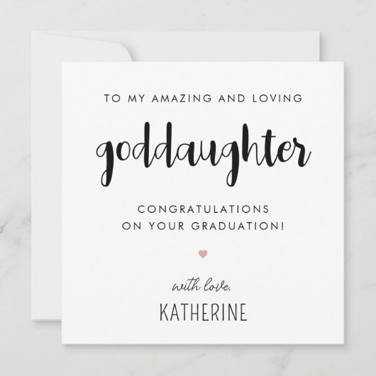 Aangepaste moderne en Schattigee peetdochter Afstu Kaart (Voorkant)