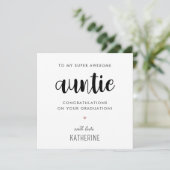 Aangepaste moderne en Schattigee tante Afstuderen Kaart (Staand voorkant)