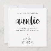 Aangepaste moderne en Schattigee tante Afstuderen Kaart (Voorkant)