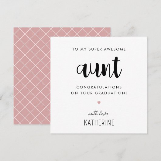Aangepaste moderne en Schattigee tante Afstuderen Kaart (Voorkant / Achterkant)