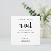 Aangepaste moderne en Schattigee tante Afstuderen Kaart (Staand voorkant)