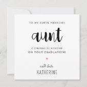 Aangepaste moderne en Schattigee tante Afstuderen Kaart (Voorkant)