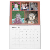 Aangepaste moderne familiefoto terra cotta - 60 fo kalender (Feb 2027)
