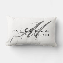 Aangepaste moderne familienaam en monogram | wit