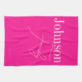 Aangepaste moderne familienaam theedoek (Horizontaal)