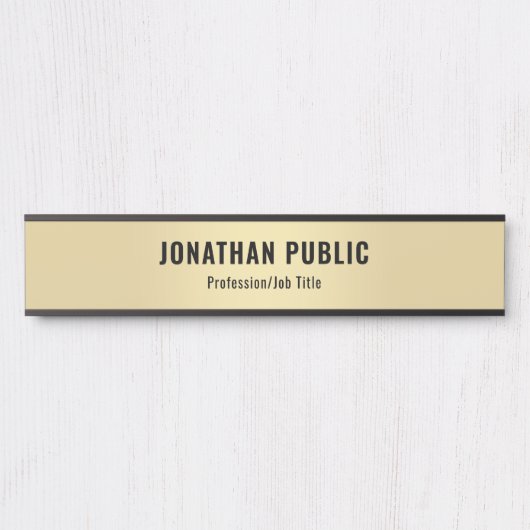 Aangepaste, moderne Faux Gold-Sjabloon Deurbordje (Voorkant)