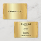 Aangepaste, moderne Faux Gold Sjabloon Luxe Visitekaartje (Voorkant / Achterkant)