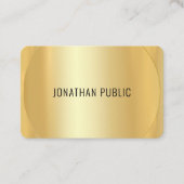 Aangepaste, moderne Faux Gold Sjabloon Luxe Visitekaartje (Voorkant)