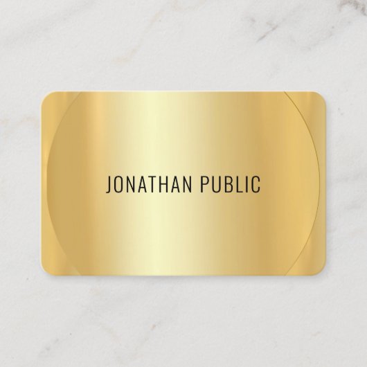 Aangepaste, moderne Faux Gold Sjabloon Luxe Visitekaartje (Voorkant)