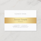 Aangepaste, moderne Faux Gold White-Sjabloon Visitekaartje (Achterkant)
