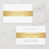 Aangepaste, moderne Faux Gold White-Sjabloon Visitekaartje (Voorkant / Achterkant)
