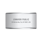 Aangepaste, moderne Faux Silver Metallic look Etiket (Voorkant)