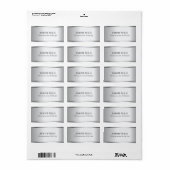 Aangepaste, moderne Faux Silver Metallic look Etiket (Full Sheet)
