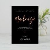 Aangepaste Moderne Folie Dochter Afstuderen Kaart (Staand Voorkant)