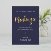 Aangepaste Moderne Folie Dochter Afstuderen Kaart (Staand Voorkant)