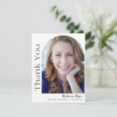 Aangepaste moderne foto-boog afstudeercadeau bedankkaart (Staand voorkant)