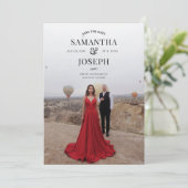 Aangepaste moderne foto bruiloft  save the date (Staand voorkant)