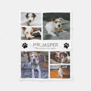 Aangepaste moderne foto Foto Collage Dog Kat Lover Fleece Deken