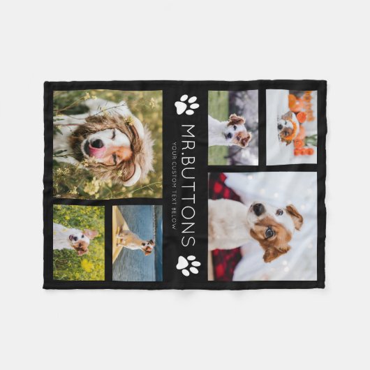 Aangepaste moderne foto Foto Collage Dog Kat Lover Fleece Deken (Voorkant (Horizontaal))
