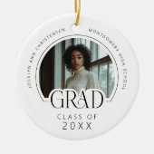 Aangepaste moderne foto-herinnering afstuderen keramisch ornament (Voorkant)