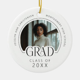 Aangepaste moderne foto-herinnering afstuderen keramisch ornament