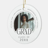 Aangepaste moderne foto-herinnering afstuderen keramisch ornament (Links)